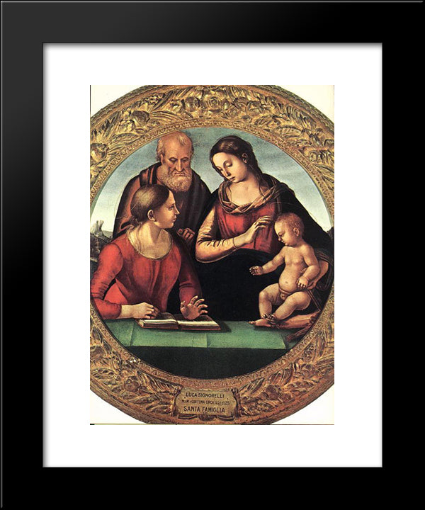 Holy Family With St. Catherine 20x24 Black Modern Wood Framed Art Print Poster by Signorelli, Luca