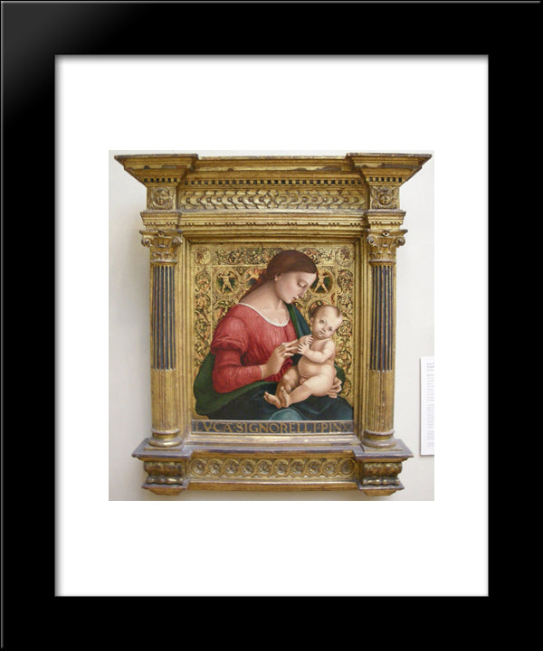 Madonna And Child 20x24 Black Modern Wood Framed Art Print Poster by Signorelli, Luca