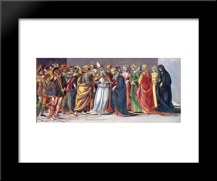 Marriage Of The Virgin 20x24 Black Modern Wood Framed Art Print Poster by Signorelli, Luca