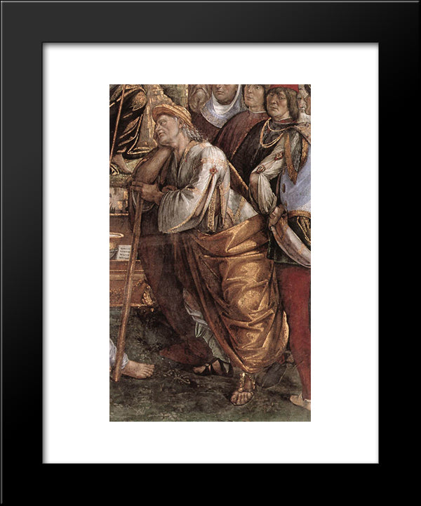 Moses'S Testament And Death (Detail) 20x24 Black Modern Wood Framed Art Print Poster by Signorelli, Luca