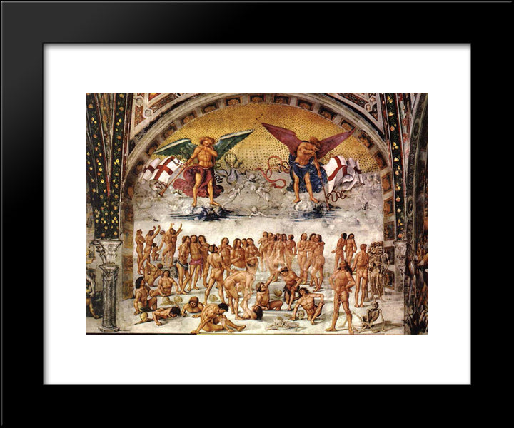 Resurrection Of The Dead 20x24 Black Modern Wood Framed Art Print Poster by Signorelli, Luca