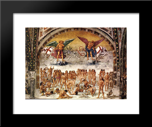 Resurrection Of The Dead 20x24 Black Modern Wood Framed Art Print Poster by Signorelli, Luca
