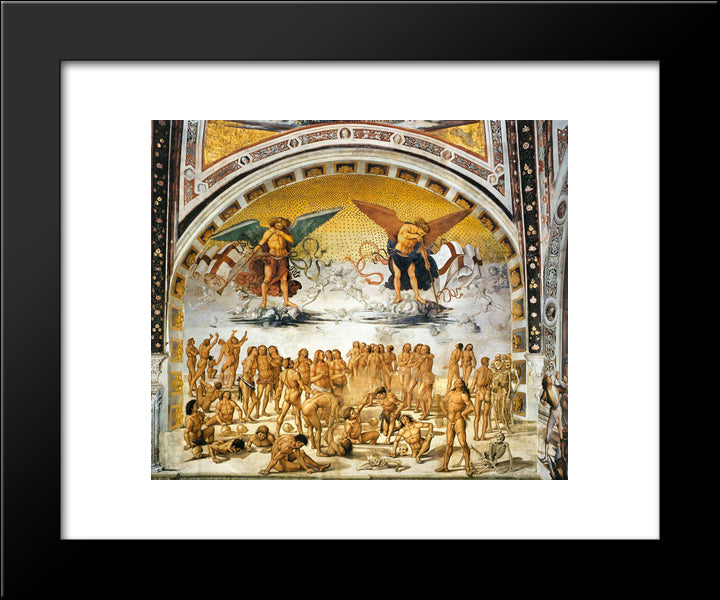 Resurrection Of The Flesh 20x24 Black Modern Wood Framed Art Print Poster by Signorelli, Luca