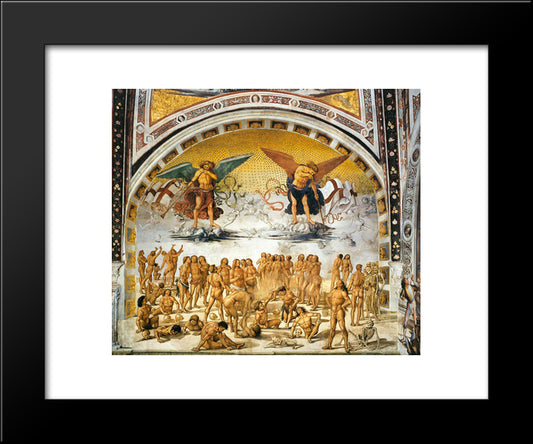 Resurrection Of The Flesh 20x24 Black Modern Wood Framed Art Print Poster by Signorelli, Luca