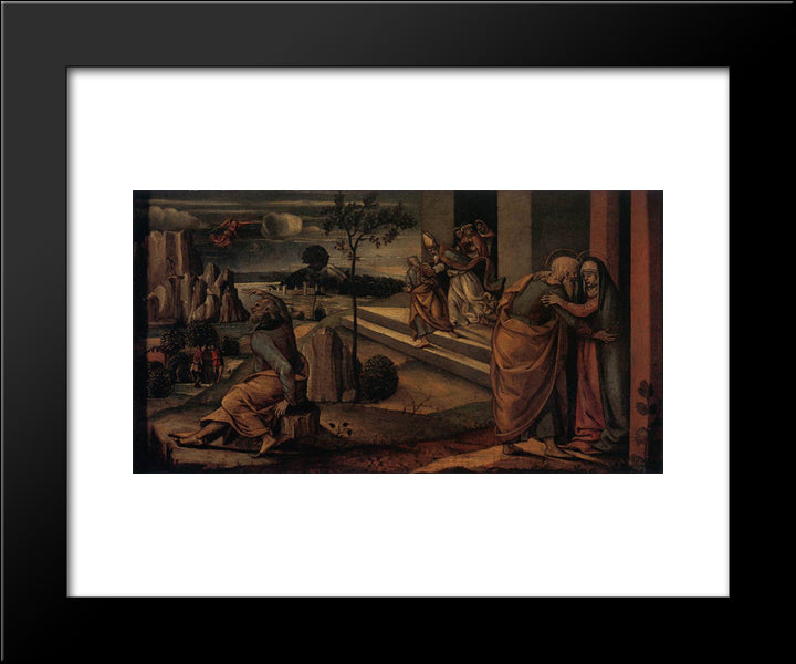 Scenes From The Lives Of Joachim And Anne 20x24 Black Modern Wood Framed Art Print Poster by Signorelli, Luca