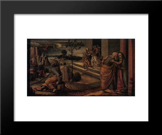 Scenes From The Lives Of Joachim And Anne 20x24 Black Modern Wood Framed Art Print Poster by Signorelli, Luca