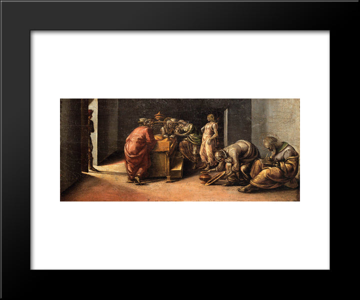 The Birth Of St. John The Baptist 20x24 Black Modern Wood Framed Art Print Poster by Signorelli, Luca