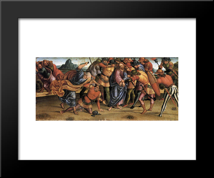 The Capture Of Christ 20x24 Black Modern Wood Framed Art Print Poster by Signorelli, Luca