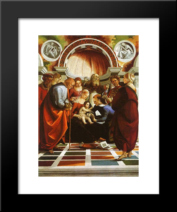 The Circumcision 20x24 Black Modern Wood Framed Art Print Poster by Signorelli, Luca