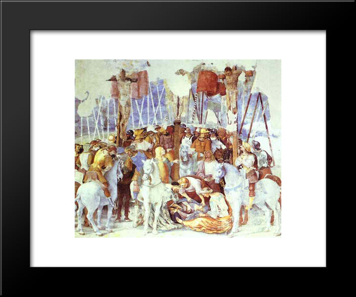 The Crucifixion 20x24 Black Modern Wood Framed Art Print Poster by Signorelli, Luca