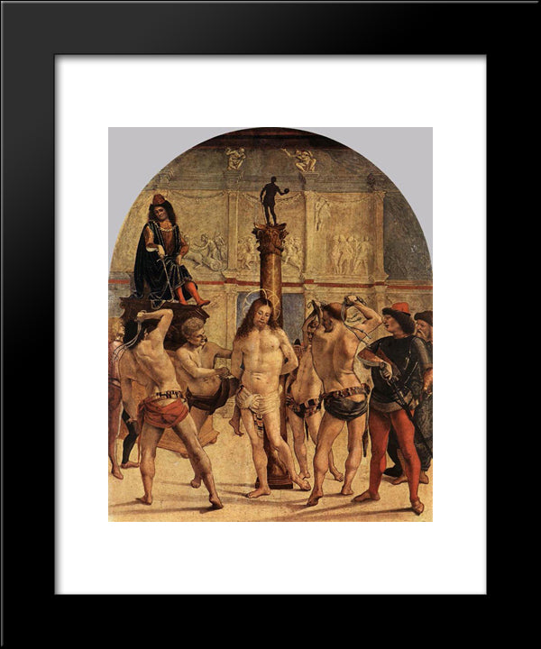 The Flagellation 20x24 Black Modern Wood Framed Art Print Poster by Signorelli, Luca