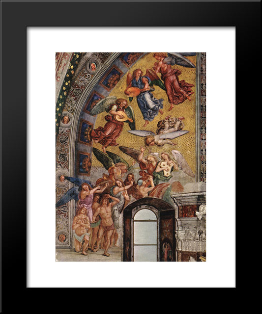 The Last Judgment (The Left Part Of The Composition - The Blessed Consigned To Paradise) 20x24 Black Modern Wood Framed Art Print Poster by Signorelli, Luca