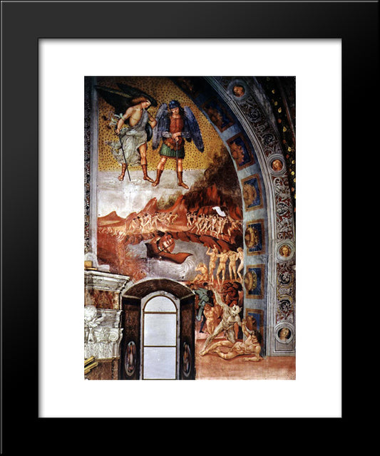 The Last Judgment (The Right Part Of The Composition - The Damned Consigned To Hell) 20x24 Black Modern Wood Framed Art Print Poster by Signorelli, Luca