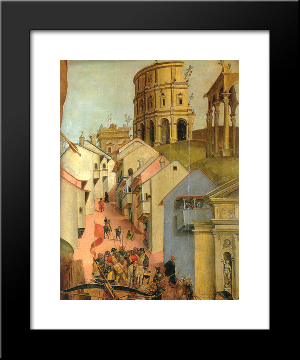 The Martyrdom Of St. Sebastian 20x24 Black Modern Wood Framed Art Print Poster by Signorelli, Luca