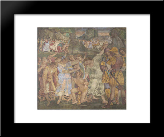 The Triumph Of Chastity - Love Disarmed And Bound 20x24 Black Modern Wood Framed Art Print Poster by Signorelli, Luca