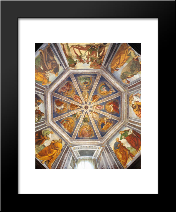 View Of The Vaulting Of The Sacristy Of St. John 20x24 Black Modern Wood Framed Art Print Poster by Signorelli, Luca
