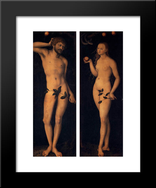 Adam And Eve 20x24 Black Modern Wood Framed Art Print Poster by Cranach the Elder, Lucas