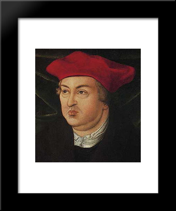 Albrecht Brandenburg 20x24 Black Modern Wood Framed Art Print Poster by Cranach the Elder, Lucas