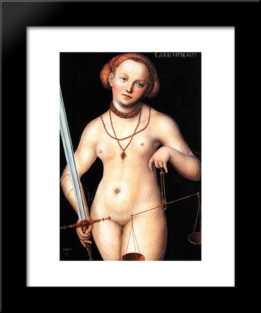 Allegory Of Justice 20x24 Black Modern Wood Framed Art Print Poster by Cranach the Elder, Lucas