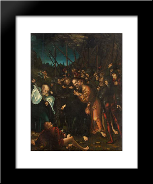 Arrest Of Christ 20x24 Black Modern Wood Framed Art Print Poster by Cranach the Elder, Lucas