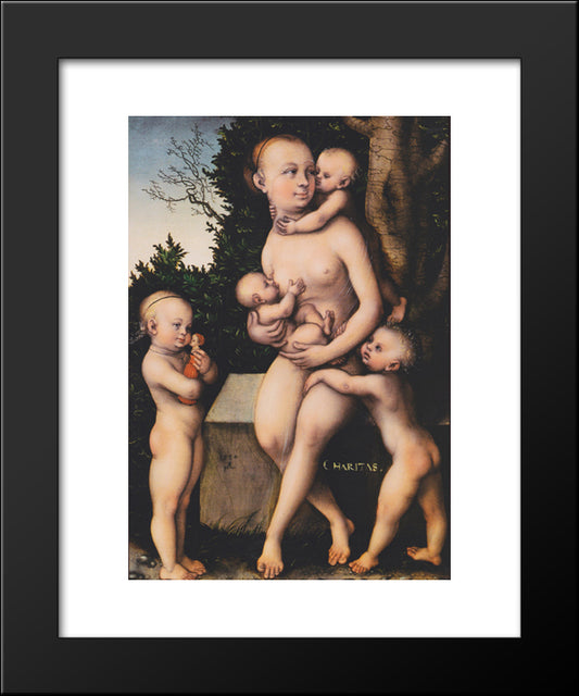 Charity 20x24 Black Modern Wood Framed Art Print Poster by Cranach the Elder, Lucas