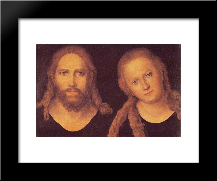 Christ And Mary 20x24 Black Modern Wood Framed Art Print Poster by Cranach the Elder, Lucas