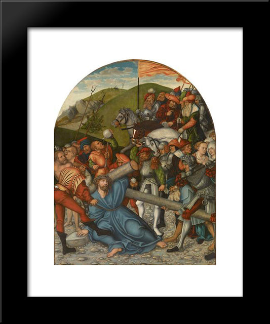 Christ Carrying The Cross 20x24 Black Modern Wood Framed Art Print Poster by Cranach the Elder, Lucas