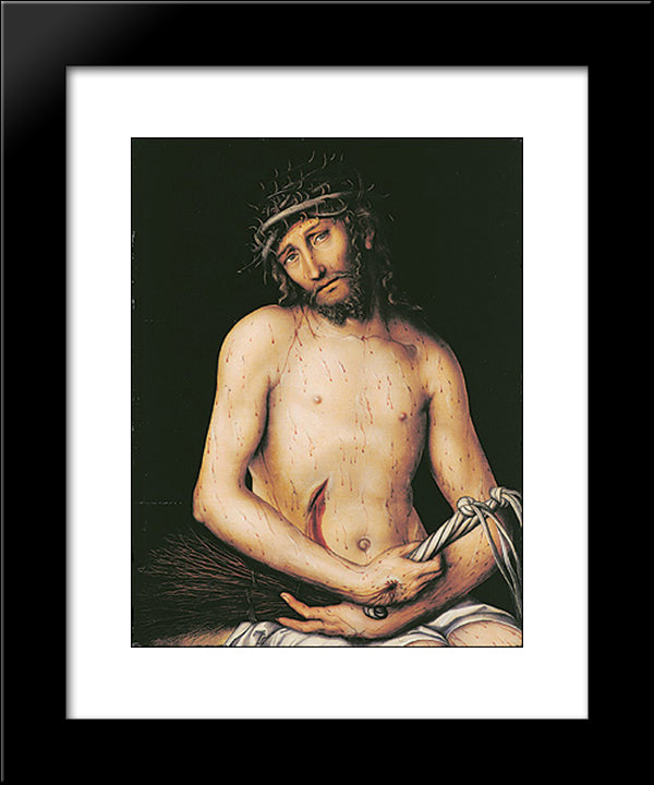 Chtist As The Man Of Sorrows 20x24 Black Modern Wood Framed Art Print Poster by Cranach the Elder, Lucas