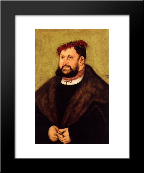 Elector John The Constant Of Saxony 20x24 Black Modern Wood Framed Art Print Poster by Cranach the Elder, Lucas
