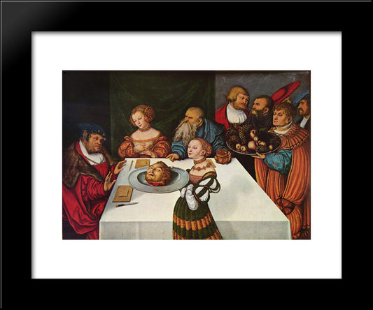 Feast Of Herod 20x24 Black Modern Wood Framed Art Print Poster by Cranach the Elder, Lucas