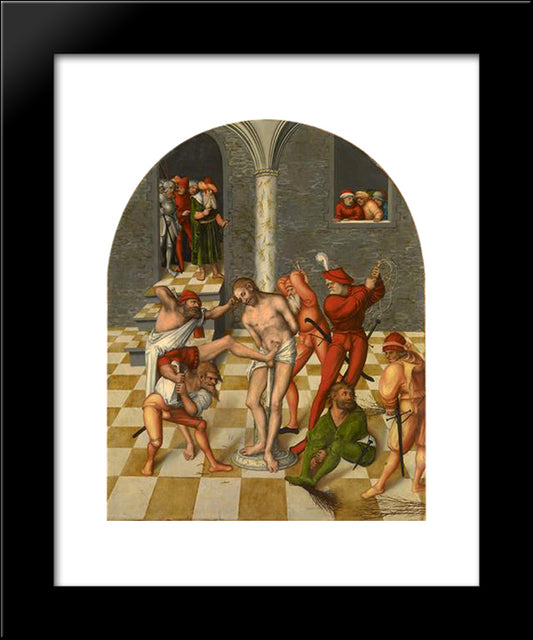 Flagellation Of Christ 20x24 Black Modern Wood Framed Art Print Poster by Cranach the Elder, Lucas