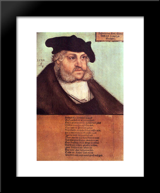 Friedrich Iii, The Wise, Elector Of Saxony 20x24 Black Modern Wood Framed Art Print Poster by Cranach the Elder, Lucas