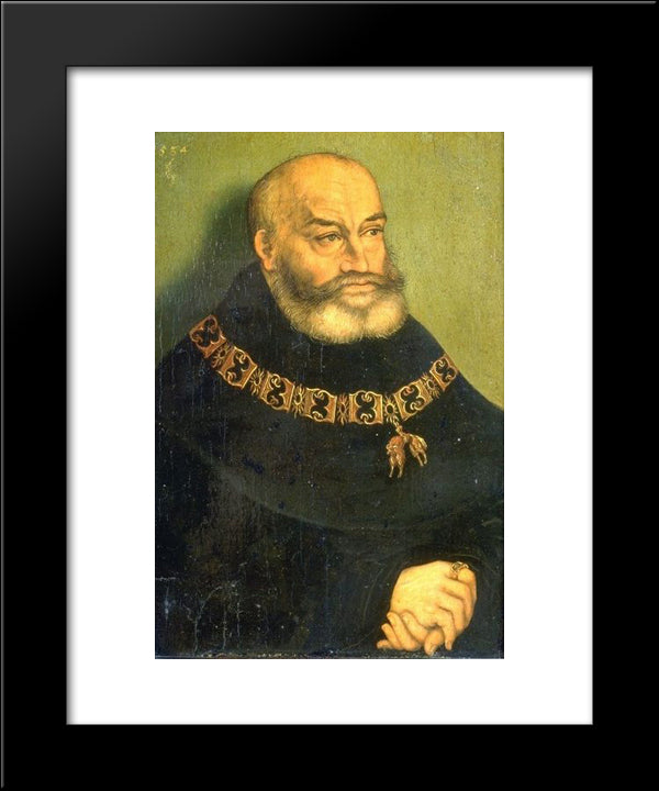 Georg Der Bartige, Duke Of Saxony 20x24 Black Modern Wood Framed Art Print Poster by Cranach the Elder, Lucas