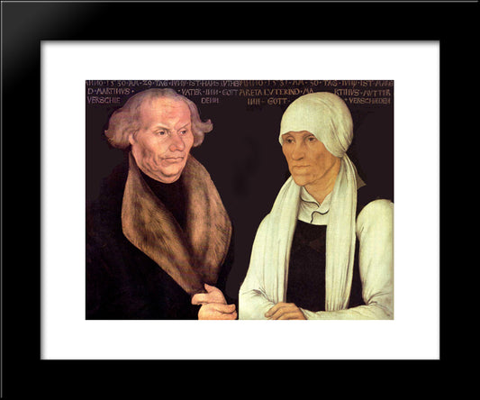 Hans And Magrethe Luther 20x24 Black Modern Wood Framed Art Print Poster by Cranach the Elder, Lucas