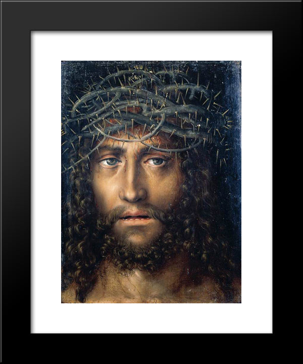 Head Of Christ Crowned With Thorns 20x24 Black Modern Wood Framed Art Print Poster by Cranach the Elder, Lucas