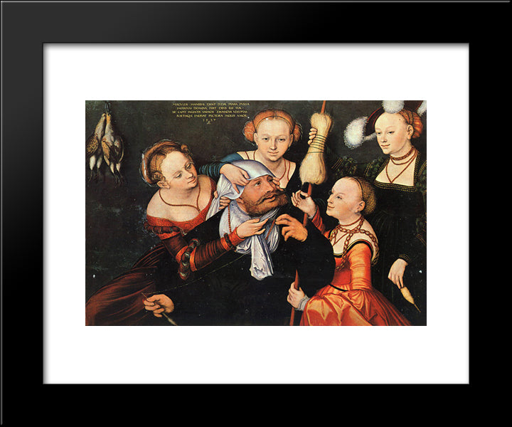 Heracles And Omphale 20x24 Black Modern Wood Framed Art Print Poster by Cranach the Elder, Lucas