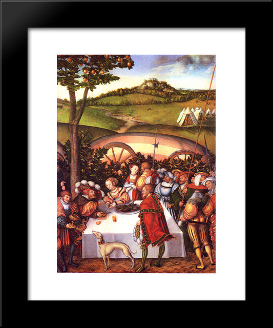 Judith At The Table Of Holofernes 20x24 Black Modern Wood Framed Art Print Poster by Cranach the Elder, Lucas