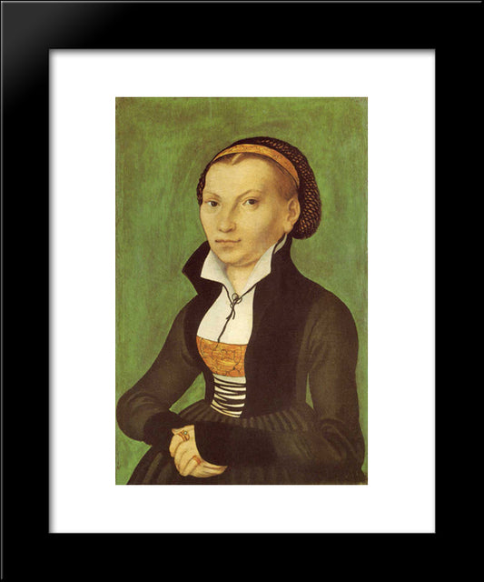 Katharina Von Bora, Future Wife Of Martin Luther 20x24 Black Modern Wood Framed Art Print Poster by Cranach the Elder, Lucas