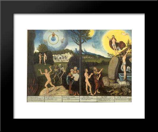 Law And Grace 20x24 Black Modern Wood Framed Art Print Poster by Cranach the Elder, Lucas