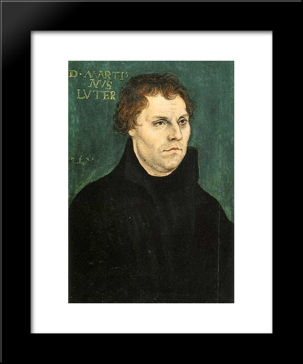 Martin Luther 20x24 Black Modern Wood Framed Art Print Poster by Cranach the Elder, Lucas