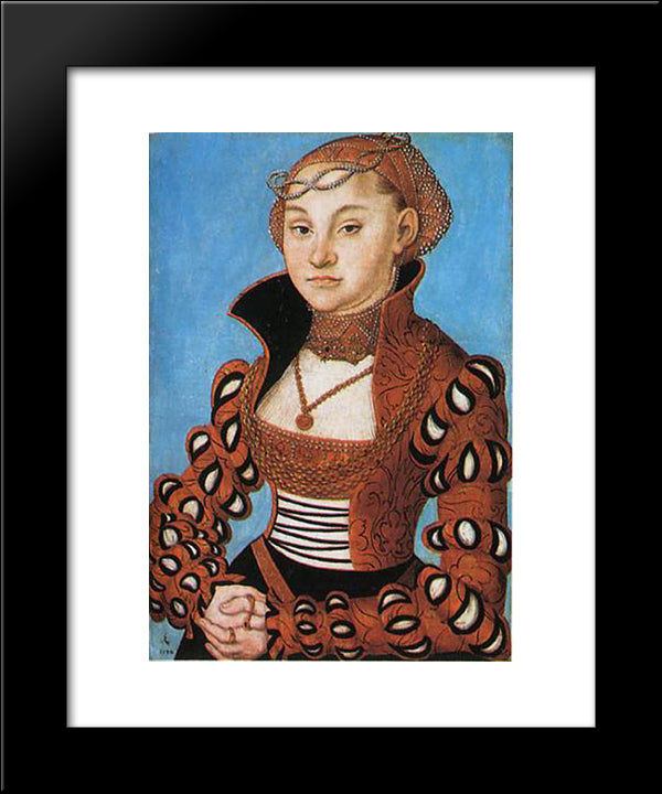 Portrait Of A Saxon Noblewoman 20x24 Black Modern Wood Framed Art Print Poster by Cranach the Elder, Lucas