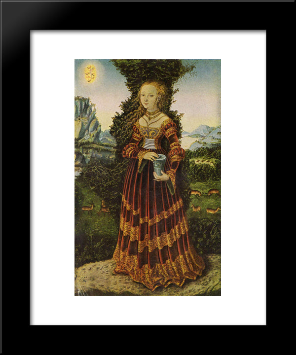 Portrait Of A Saxon Noblewoman As Mary Magdalene 20x24 Black Modern Wood Framed Art Print Poster by Cranach the Elder, Lucas