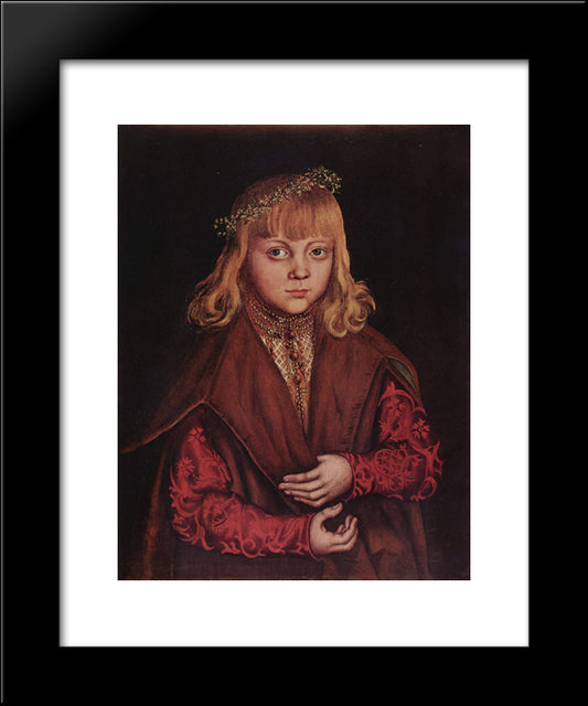 Portrait Of A Saxon Prince 20x24 Black Modern Wood Framed Art Print Poster by Cranach the Elder, Lucas