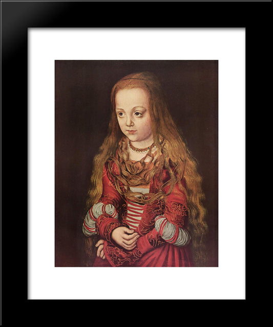 Portrait Of A Saxon Princess 20x24 Black Modern Wood Framed Art Print Poster by Cranach the Elder, Lucas