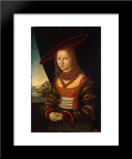 Portrait Of A Woman 20x24 Black Modern Wood Framed Art Print Poster by Cranach the Elder, Lucas