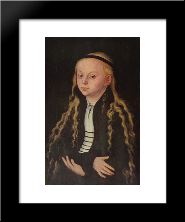 Portrait Of A Young Girl (Magdalena Luther) 20x24 Black Modern Wood Framed Art Print Poster by Cranach the Elder, Lucas