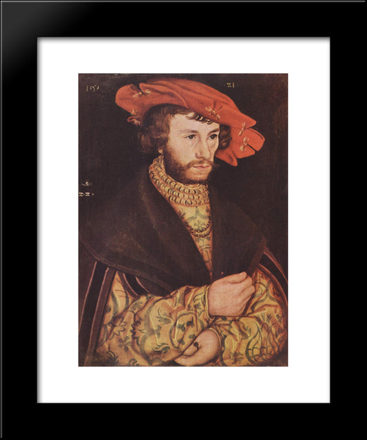 Portrait Of A Young Man In Hat 20x24 Black Modern Wood Framed Art Print Poster by Cranach the Elder, Lucas