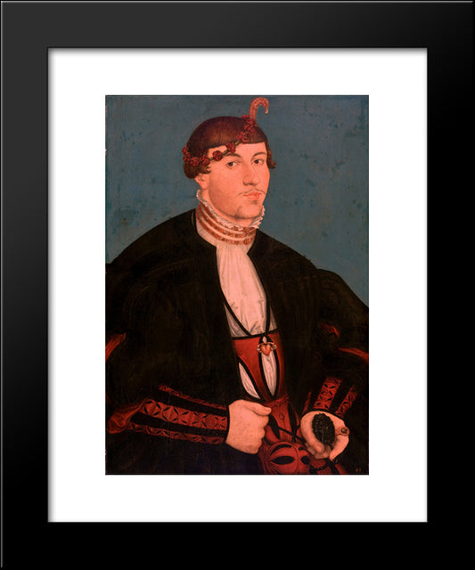 Portrait Of A Young Nobleman 20x24 Black Modern Wood Framed Art Print Poster by Cranach the Elder, Lucas