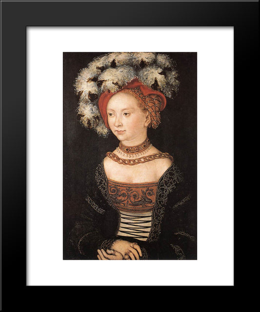 Portrait Of A Young Woman 20x24 Black Modern Wood Framed Art Print Poster by Cranach the Elder, Lucas