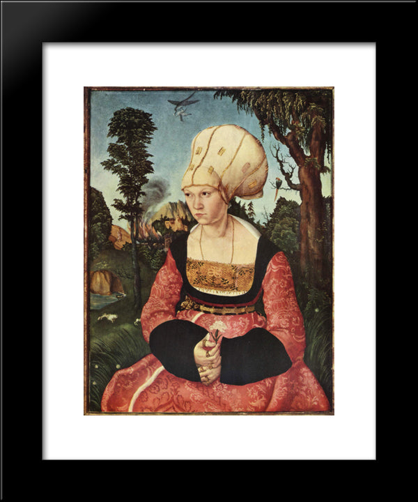 Portrait Of Anna Cuspinian 20x24 Black Modern Wood Framed Art Print Poster by Cranach the Elder, Lucas